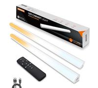 Luci da incasso con telecomando, luci magnetiche dimmerabili per armadio, luci LED wireless ricaricabili tramite USB, luci da soffitto e sotto il bancone, per cucina, armadio, mensola (40 cm, bianco)