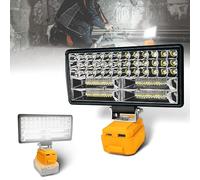 Luci da lavoro a LED senza fili Compatibile con Batteria Dewalt 18V, 90W Lampada Emergenza Proiettore, Faretto con porta di ricarica di tipo C e USB, per campeggio pesca (Senza Batteria)