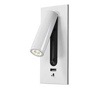 Luci da lettura a LED a parete, applique da incasso sul comodino Lampada da parete a LED con porta USB/interruttore, Faretti da parete girevoli Apparecchio notturno per camera da letto Soggiorno Hotel