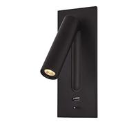 Luci da lettura a LED a parete, applique da incasso sul comodino Lampada da parete a LED con porta USB/interruttore, Faretti da parete girevoli Apparecchio notturno per camera da letto Soggiorno Hotel
