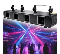 Luci da palco a LED, luce for feste DJ RGBY a 4 lenti con controllo vocale | Con 100 modelli e 300 effetti, for l'illuminazione DJ del palco della discoteca KTV Club di compleanno