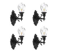 Luci da Parete per Casa Delle Bambole - Scala 1:87, 4 Pezzi, Vintage, Giallo Caldo, Luci a Led in Miniatura per Casa Delle Bambole, Mini Lampade da Parete per La Stanza Della Scena di Micro Paesaggio