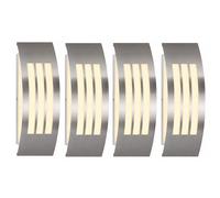 Luci da parete per esterni Lampada da facciata argento Lampada da parete Lampada da giardino Lampada da patio, 1x E27. LxH 10x31,8 cm, set da 4