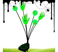 Luci Da Passaggio Halloween,Luci ad Asta con Mani Scheletriche e Occhi,Decorazioni Spaventose a Energia Solare Impermeabili per Cimitero Giardino Esterno Halloween - Sentiero Patio Feste