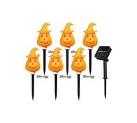 Luci da Picchetto Halloween da Esterno - Zucche Fantasmi da Giardino a Energia Solare | Decorazioni Arancioni Regolabili con Piantana da Terra per Esterni Patio Giardino