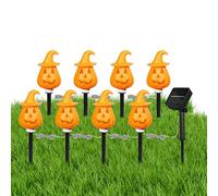 Luci Da Picchetto Halloween Per Esterno - Luci A Stelo Per Terreno A Tema Zucca - Elementi Regolabili per Percorsi con Supporto da Esterno per Portico