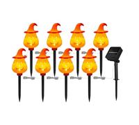 Luci Da Picchetto Halloween Per Esterno - Zucche Fantasmi da Giardino a Energia Solare | Decorazioni Arancioni Regolabili Da Giardino Con Puntale Per Viali Prati Cortili