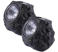 Luci da roccia solare per 2pc esterni Spotlight solare in pietra realistica impermeabile con luci di terra di illuminazione riscaldante a LED per decorazioni per giardini da giardino per pathway