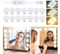 Luci Da Specchio, Trucco Luci Da Specchio LED Stile Hollywood, 14 Lampadine Dimm