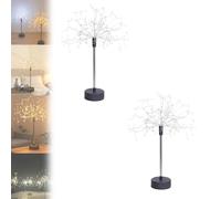 Luci da tavolo Nest and Flowers, fuochi d'artificio, mini luci da tavolo Nestandflowers, argento, 100 luci LED a batteria e USB, decorazioni natalizie, luci a stella(Warm*2)