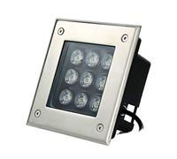Luci da Terra for Esterno Piazza Faretto da Incasso A Pavimento for Esterni Luce del Percorso Acciaio Inossidabile IP67 Impermeabile Utilizzato for Marciapiedi, Piazze, Parchi 9 Poteri, 7 Colori Lumin