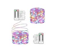 Luci decorative a batteria, 2 x 10 m, 200 LED, IP65, impermeabili, per interni ed esterni, ideali per Natale, matrimoni e feste.