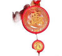 Luci decorative a LED, 25,4 x 11,7 x 10,5 cm, lanterna da appendere in acrilico 3D rosso, a batteria, per decorare la stanza delle feste di Natale e Capodanno (J)