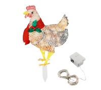 Luci decorative a LED a forma di pollo con sciarpa, ornamenti decorativi per esterni in atmosfera natalizia per le vacanze di Natale con luce per interni ed esterni, arte da