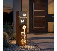 Luci Decorative Lampada Solare Luce per Esterni LED Batteria Argento Acciaio H