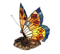 Luci Decorative LED Tavolo Lampada Animale Farfalla Vetro Tiffany Vintage-Bronze [EEK: Non valutato]