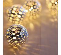 Globo Lighting Luci decorative Lampada natalizia Sfera Argento 20 LED Set da 2 L