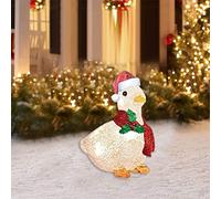 Luci Decorative Natalizie con Anatra con Sciarpa e Vischio Ornamenti per Sculture da Giardino per le Vacanze per il Prato Decorazione Invernale per Esterni 15 Cm 20 Cm 25 (#1)