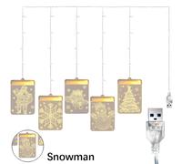 Luci decorative natalizie per finestre, sfondo di luci a stringa per interni ed esterni