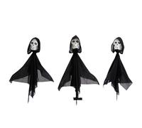 Luci del cranio di Halloween, luci fantasma di Halloween, Luci del paesaggio del cranio di Halloween per il giardino, Luci fantasma del cranio impermeabili 3 pezzi, decorazione del cortile,