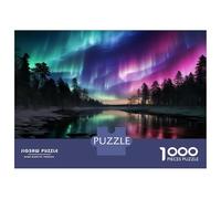 Luci del Nord Busta Di Puzzle A Rompicapo 1000 Pezzi Foresta Aurora con Enigma Di Abilità Logica Per Giochi Di Festa, Il Miglior Regalo Per Gli Amanti Dei Puzzle 70x50cm/1000pcs