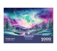 Luci del Nord Decompressione Decorativa Regalo - 1000 Pezzi Puzzle in Cartone Premium Neve puzzle Con Gioco Educativo Per Pareti, Regali Per Le Donne E Per Gli Uomini 52x38cm/1000p