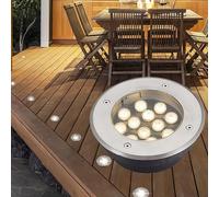 Luci Del Paesaggio Della Piattaforma - Lampada Da Terra A LED Da Incasso, Faretto da giardino interrato impermeabile IP67, rotondo, per illuminazione paesaggistica 85-265V(Warm White,24W(85-265v))