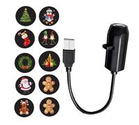 Luci Del Proiettore Di Natale Indoor - Luce Da Festa USB | Lampada Di Proiezione Impermeabile Con 10 Motivi, Arredamento Stagionale Festivo Per Prato, Appartamento, Scuola, Dormitorio, Classe,