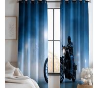 Luci Della Città Sport Motociclette Tende oscuranti termoisolanti opache alla luce, Fotografia Moderna Tende oscuranti con occhielli per camera da letto e soggiorno 70L x 160A cm (2 Pannelli)