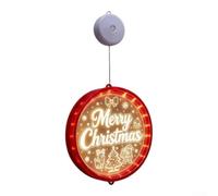 Luci della finestra di Natale del LED che appende il segno della | Materiale ABS luminoso LED Glow ventosa appeso casa negozio partito decorazione festiva segno