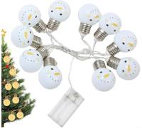 Luci della stringa del pupazzo di neve LED, 1.5M per il pupazzo di neve | Lampadine bianche calde, design carino con volto, decorazione per albero di Natale per interni, espositore per feste in