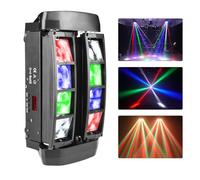 Luci dell'arcobaleno della discoteca, luci del partito della testa mobile della fase di 8 LED, luce del fascio di spazzatrice del ragno attivata suono