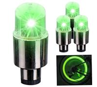 Luci delle Ruote per Biciclette, 4 Pezzi di Sicurezza per Pneumatici per Biciclette Impermeabili, Flash Flash Bicchiera ranti per Uomini Accessori per Bici per Auto motociclistica da Donna (Verde)