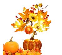 Luci di a LED - Pumpa artificiale alimentata a batteria con foglie di acero, decorazione autunnale | Decorazioni di Halloween per Autumn Festival Ringraziamento Natale