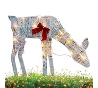 Luci di cervo di Natale - Ferro di cervo di Natale illuminato con fiocco di campana, renna luminosa per la decorazione del cortile festivo, decorazione del , decorazione 'ufficio per la casa
