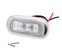 Luci di cortesia marine a LED - Luci di navigazione per barca, telaio in acciaio inox 12V con 3 LED | Illuminazione di navigazione per cruscotto, poppa, cabina barca per la, l