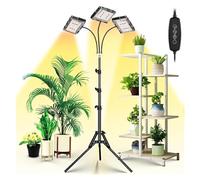 Luci di crescita a LED, Lampada for coltivazione con supporto, lampada for piante a LED a tre teste for piante da interno, 150 LED a spettro completo, timer 3/6/12 ore, 6 livelli dimmerabili,