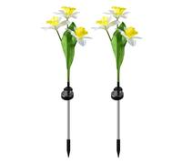 Luci Di Fiori Esterni Impermeabili - Luci Solare Fiori, P 65 Impermeabile 3 Teste A LED Narciso Lampada Di Fiori, Luci Solare Decorative Arredamento Narciso 2