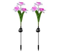 Luci Di Fiori Solari - Luce Del Fiore Del Narciso Di Simulazione Impermeabile Con 3 Teste, Fiori Solari Giardino Esterno | Luci Sole Decorative Arredamento Narciso 2PC