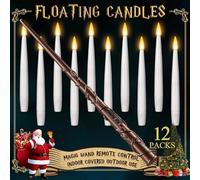 SOONEEDEAR Candele a LED senza fiamma con telecomando a bacchetta magica, candele galleggianti da appendere, a batteria, per Natale, matrimoni, feste di compleanno, decorazioni per la casa e la chiesa