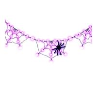 Luci di Halloween per interni, ragnatela illuminata resistente alle intemperie, standard viola