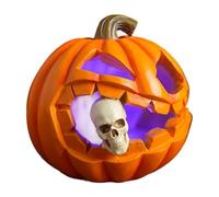 Luci Di | Halween Pumpkin Light Skull Lampada Decorazione In Resina Spettrale Scultura Ornamentt | Decorazione Del Festival Creativo Per La Festa Da Tavolo Da Tavolo Da Interno A Tema Halloween