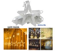 Wisdom Luci di Natale LED Tenda Catena Luminosa Stella Cavo Luce Calda/Fredda Bianca [EEK: A++]