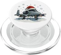 Luci di Natale avvolte su un aereo divertente A-10 PopSockets PopGrip per MagSafe