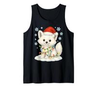 Luci di Natale avvolte su Una Simpatica Volpe artica Amante degli Animali Canotta