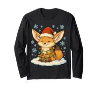 Luci di Natale avvolte su Una Simpatica Volpe Fennec Amante degli Animali Maglia a Manica