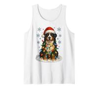 Luci di Natale avvolte sul Simpatico Amante dei Cani da Montagna del Bernese Canotta