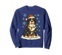 Luci di Natale avvolte sul Simpatico Amante dei Cani da Montagna del Bernese Felpa