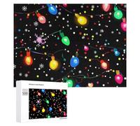 Luci di Natale colorate Jigsaw Puzzle per adulti Famiglia Attività Giochi Home Decor Puzzle 500 PCS