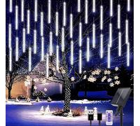 Luci di Natale Esterno Meteoriti Solare+USB Impermeabili IP65 con Telecomando